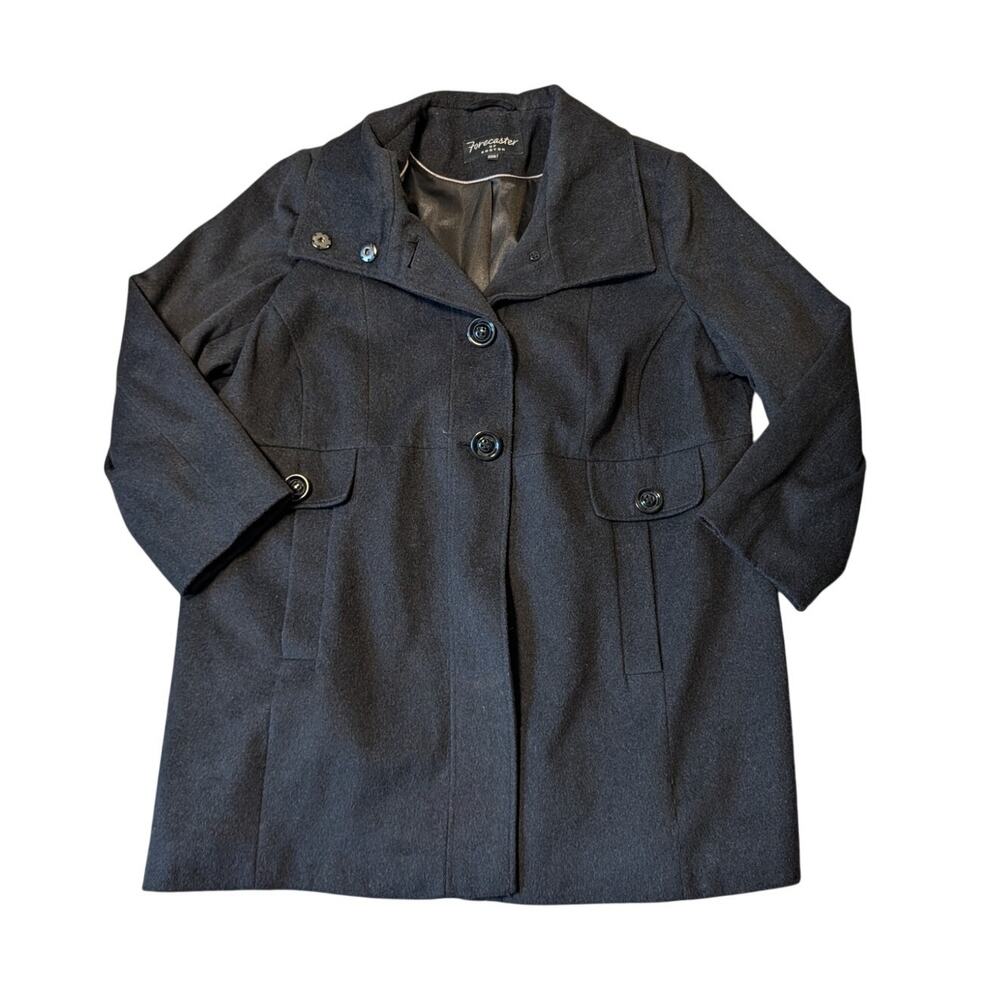 Forecaster of Boston Women’s Charcoal Wool Blend Button Front Coat Jacket 20W
